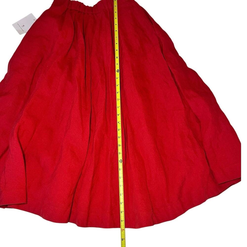 UNITED ARROWS Linen Long Maxi A-Line Red Pleated Skirt Women’s Size Small 36 NWT - Picture 4 of 11